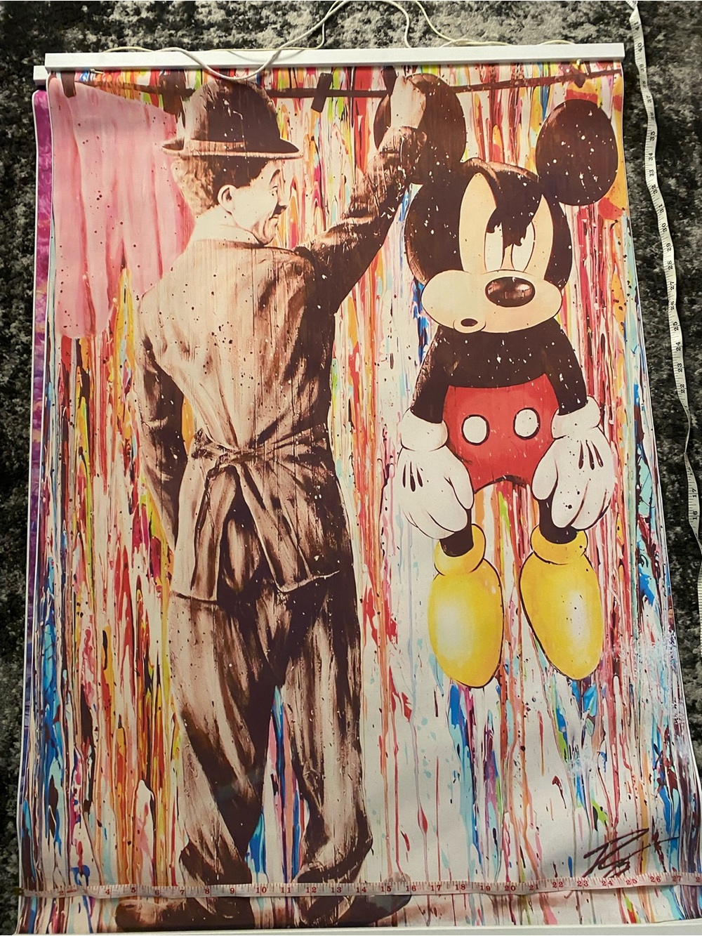 Pop Art Charlie Chaplin & Mickey Mouse Wall Art - Multicolor 40” 28” no frame